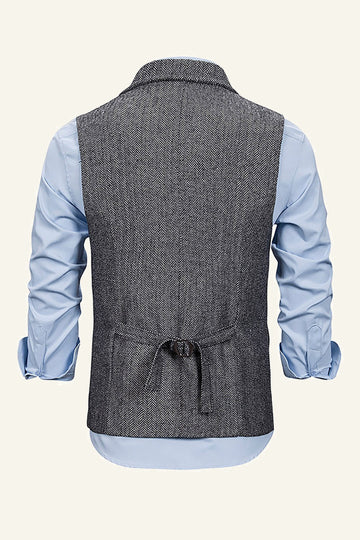Notch Lapel Single Breasted Men's Suit Vest